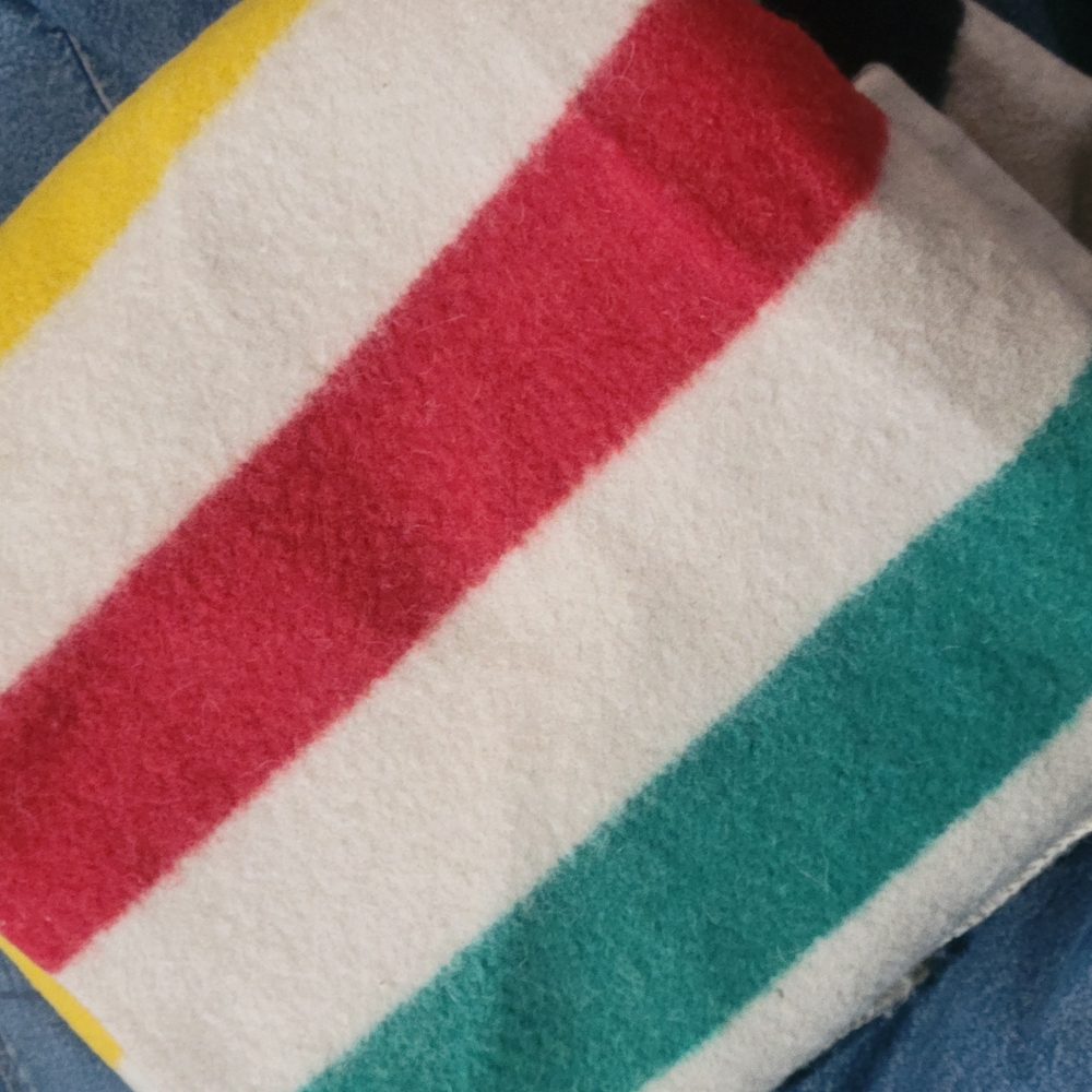 Vibrant Red and Yellow Striped Blanket